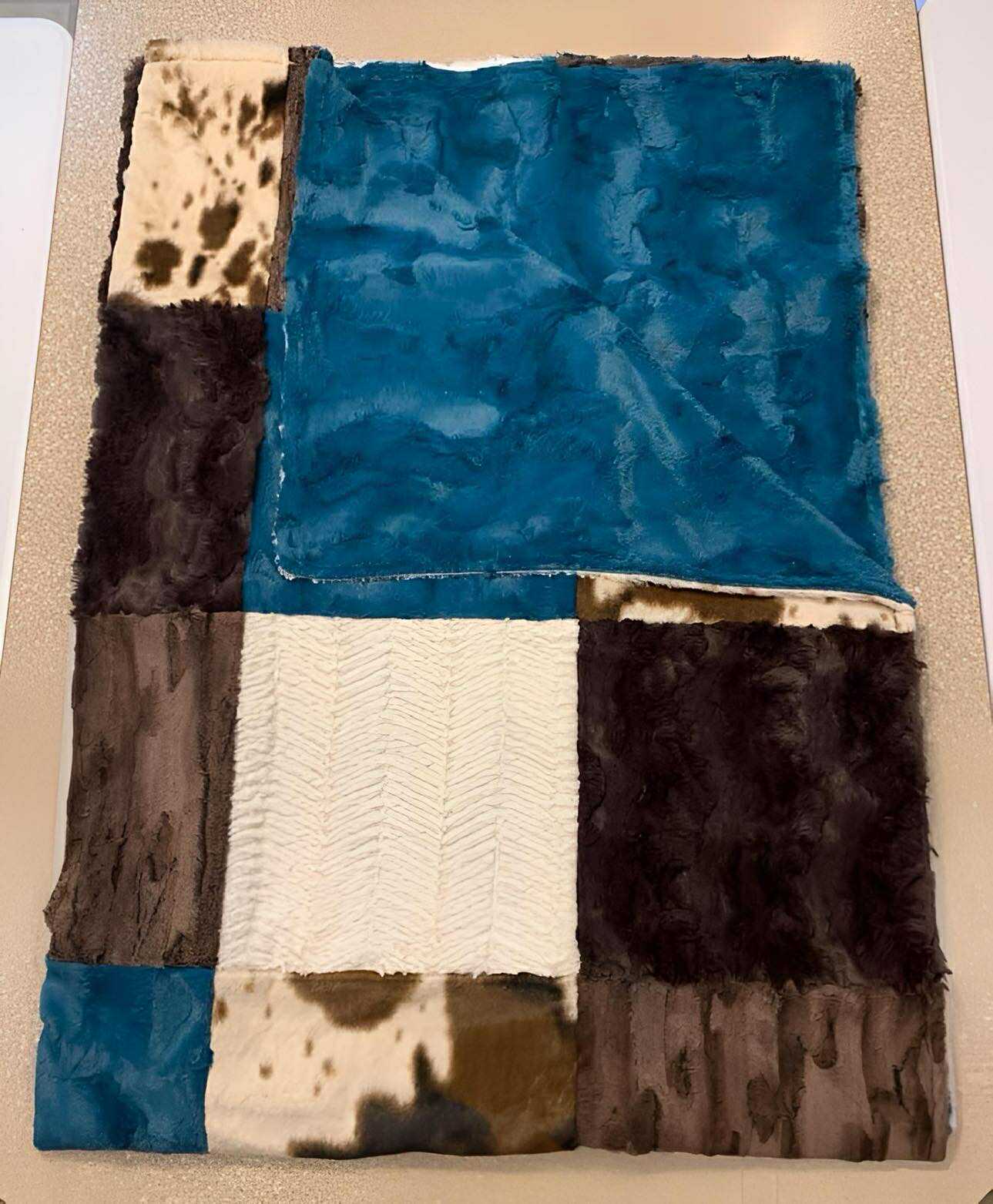Pony And Teal Extra Long Patchwork Blanket